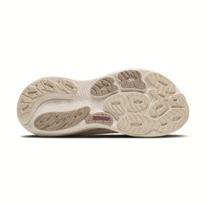 Close-up of a shoe sole with tread pattern on a white background