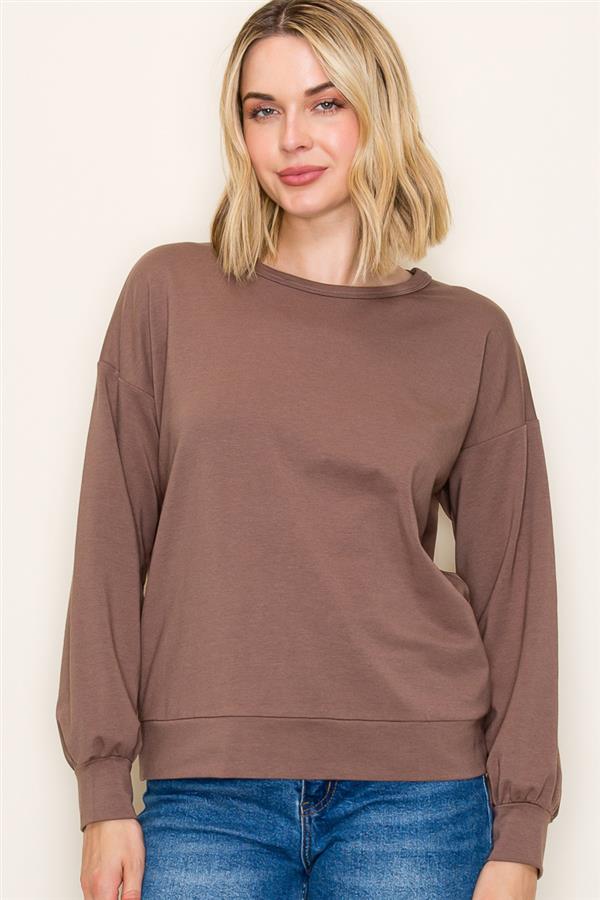 Staccato Long Sleeve French Terry Top