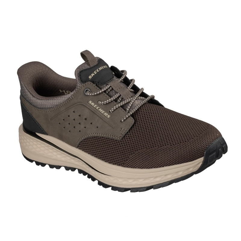 men's dark taupe and brown hands free sneaker