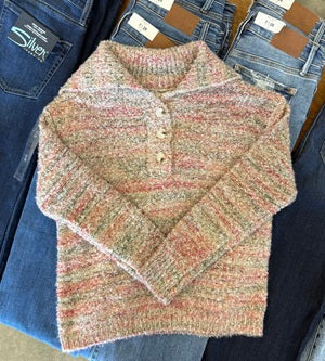 Hem & Thread Fuzzy Pullover Sweater