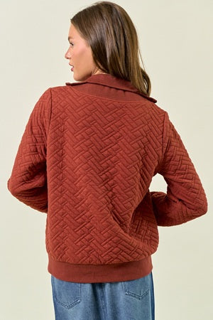 Doe & Rae Half Zip Quilted Top