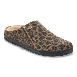Leopard print slipper on a white background