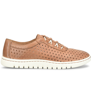 women's brown leather sneaker with white sole