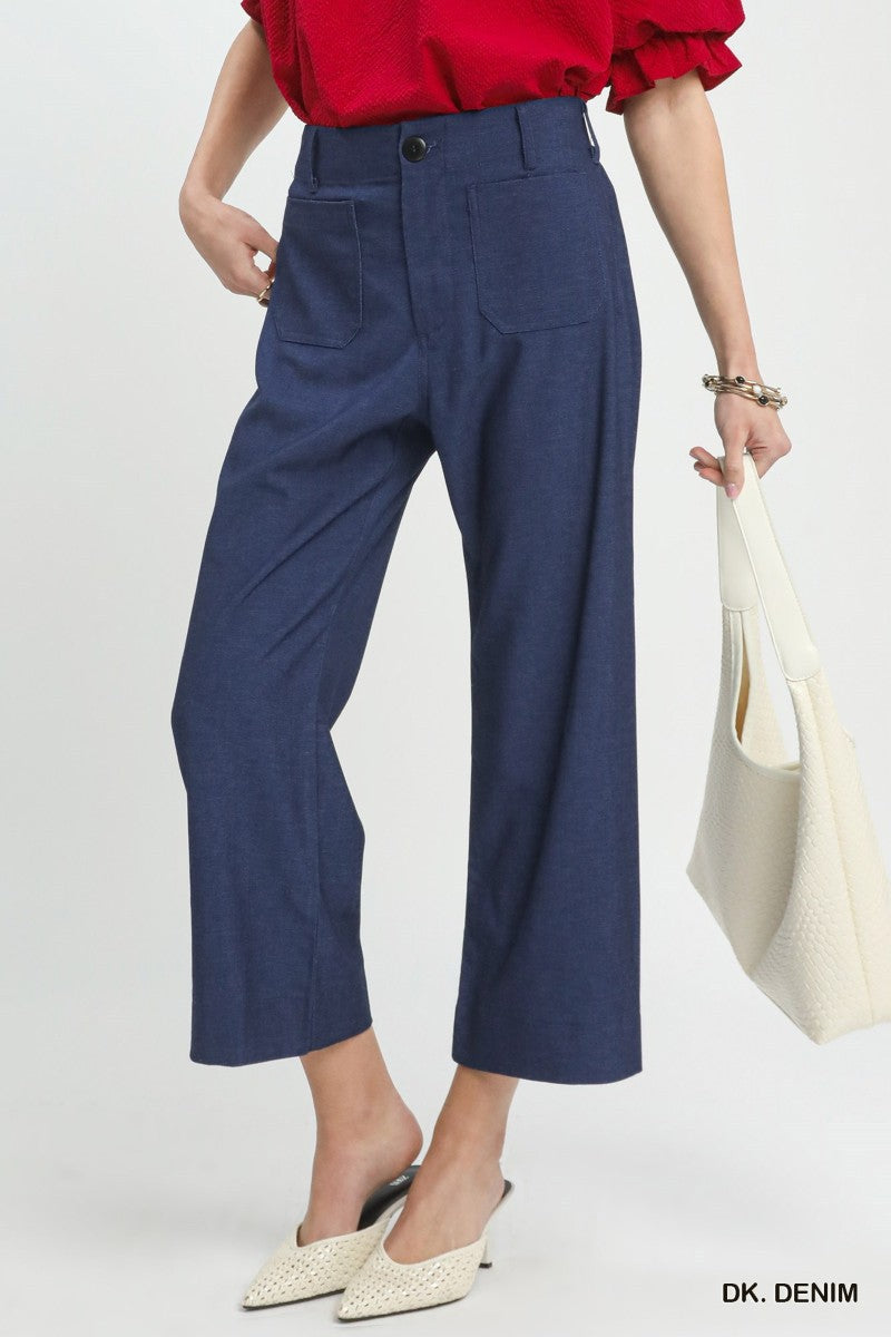 Umgee Wide Leg Crop Pants
