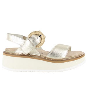 sandal with anatomic cork, latex footbed, wrapped in luxurious metallic leather, support with the 2.2" EVA sole