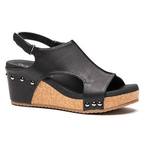 full coverage, cork wedge sandal