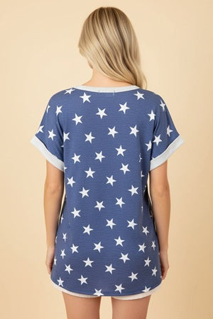 Heimish Short Sleeve Star French Terry Top