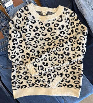 leopard print long sleeve sweater