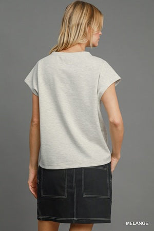 Umgee Rib Knit Round Neck T Shirt