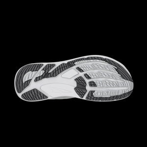Close-up of a shoe sole with tread pattern on a white background