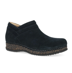 Black suede shoe on a white background