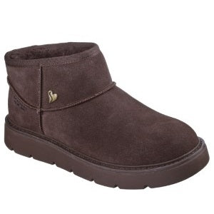 Brown suede ankle boot on a white background