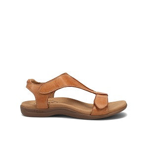 ladies fully adjustable t-strap leather sandal with arch support