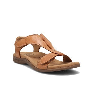 ladies fully adjustable t-strap leather sandal with arch support