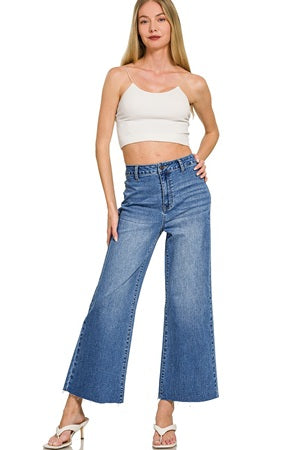 Women's high waist, wide leg jeans