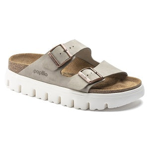 BIRKENSTOCK Papillo Arizona Chunky Women's Taupe Suede Sandal 1018135