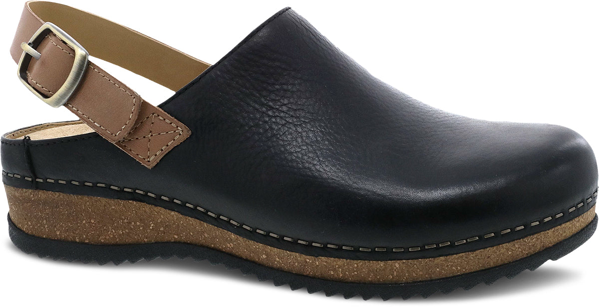 DANSKO Merrin Women's Tan Leather Cork Wedge Clog