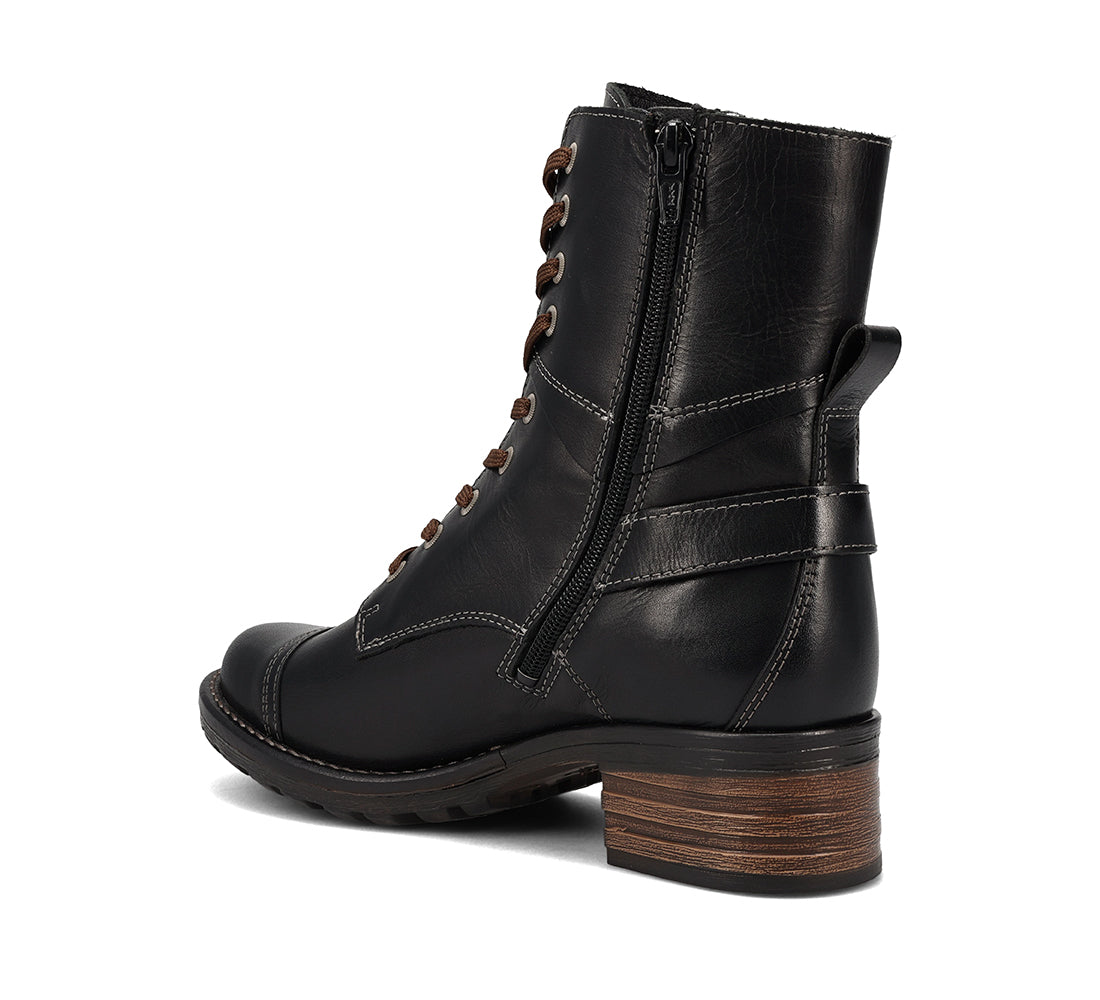 TAOS Crave Women's Stacked Heel Lace Up & Zip Boot