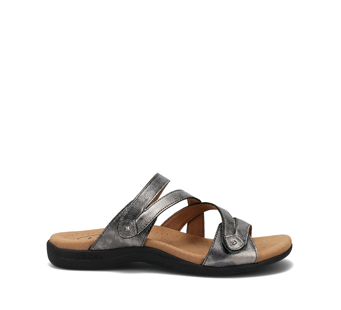 TAOS Double U Women's Pewter Leather Sandal