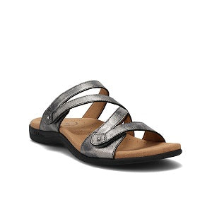 TAOS Double U Women's Pewter Leather Sandal