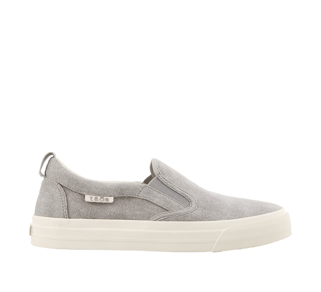 TAOS Rubber Soul Women's Slip On Canvas Sneaker in Grey Wash