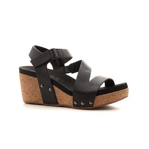 CORKY'S Spring Fling Women's Black Platform Wedge Sandal