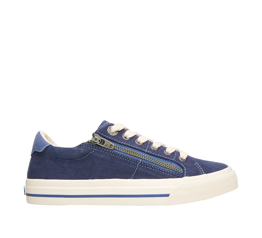 TAOS Z Soul Women's Navy/Indigo Distressed Zip and Lace Sneaker