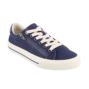 TAOS Z Soul Women's Navy/Indigo Distressed Zip and Lace Sneaker