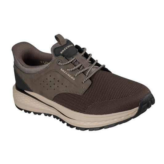 men's dark taupe and brown hands free sneaker