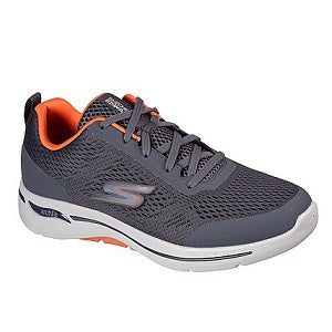 men's charcoal and orange lace up sneaker