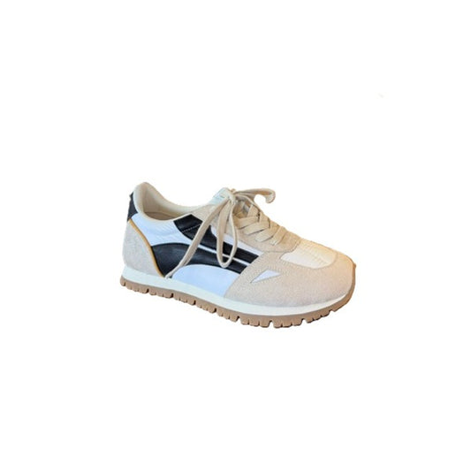 women's white, beige and black comfort fashion sneaker