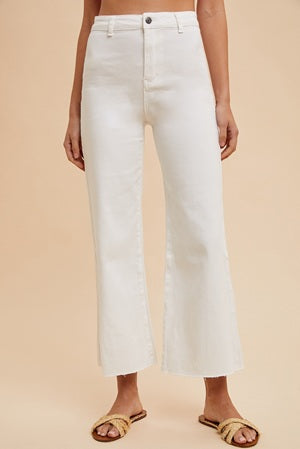 women's white wide-leg jeans