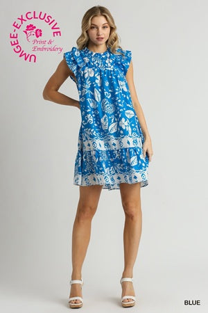 Umgee Smocked Ruffle Sleeve Dress