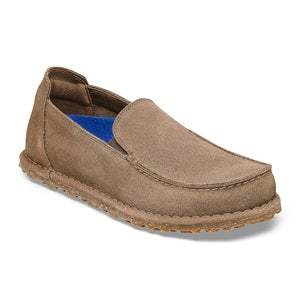 Brown loafer shoe on a white background