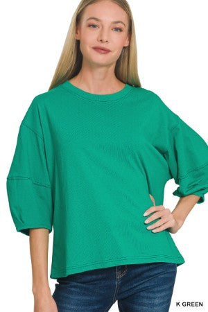 Zenana 3/4 Balloon Sleeve Top