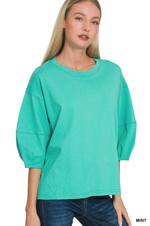 Zenana 3/4 Balloon Sleeve Top