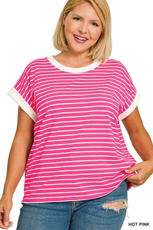 Zenana Plus Stripe Tee