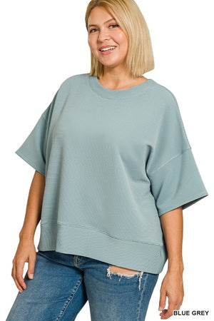 Zenana Plus Ribbed Banded Tee