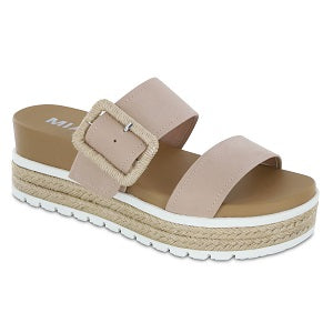 vegan leather, two strap sandal with a buckle opening, contoured footbed and finished on a 2.3 inch heel