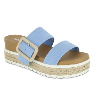 vegan leather, two strap sandal with a buckle opening, contoured footbed and finished on a 2.3 inch heel