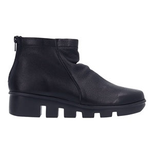 Black ankle boot on a white background