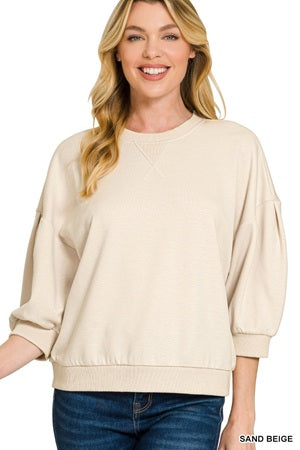 Zenana Scuba Dolman Sleeve Pullover