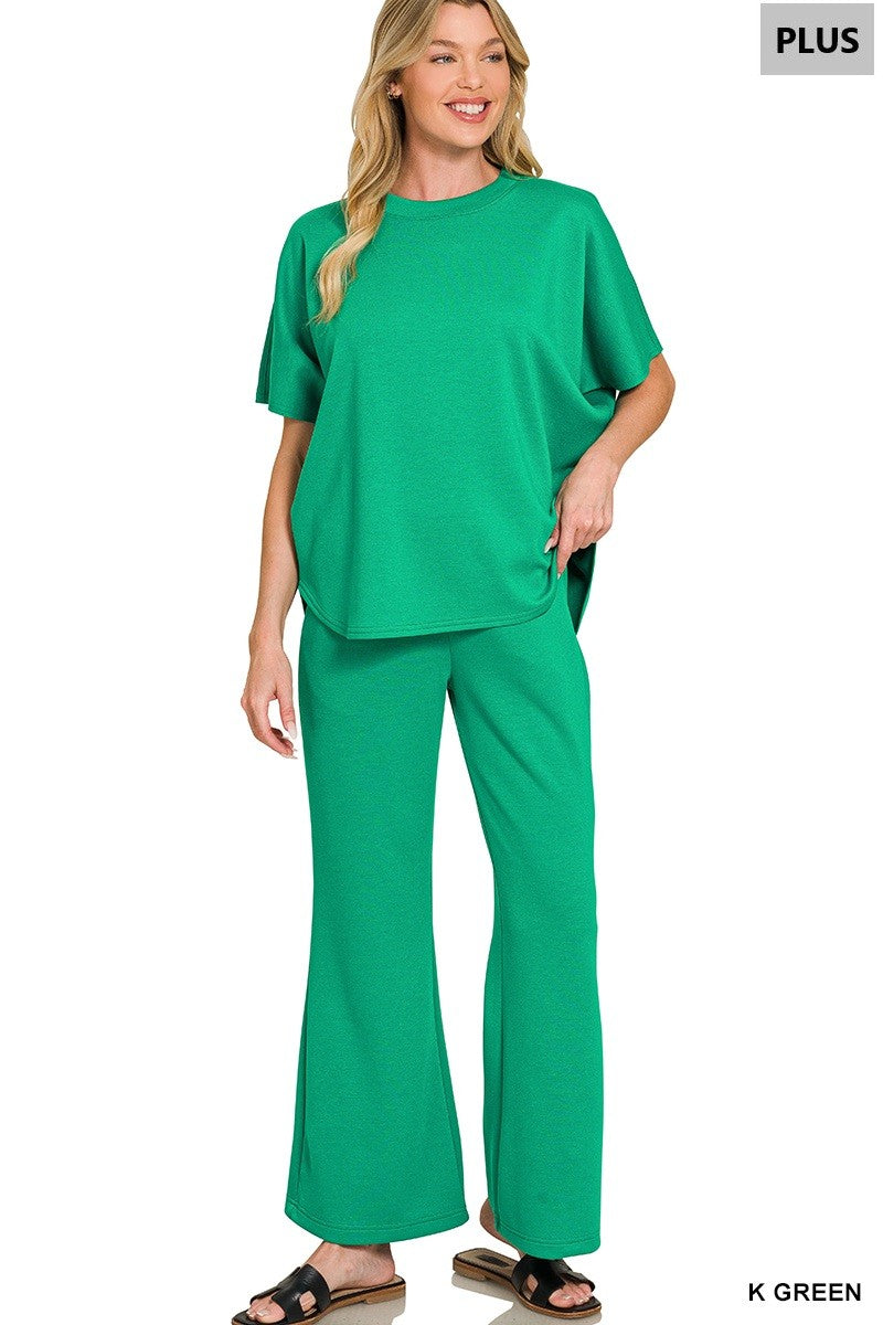 Zenana Plus Scuba Pant Set