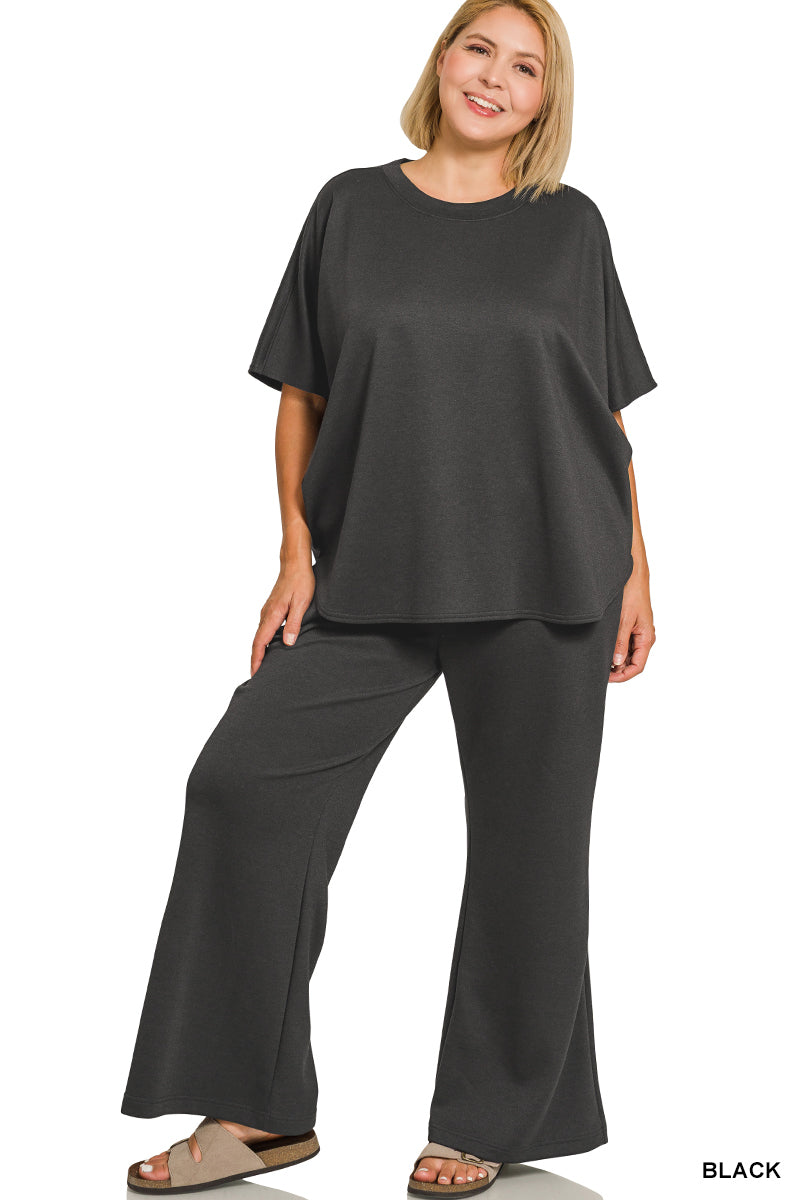 Zenana Plus Scuba Pant Set