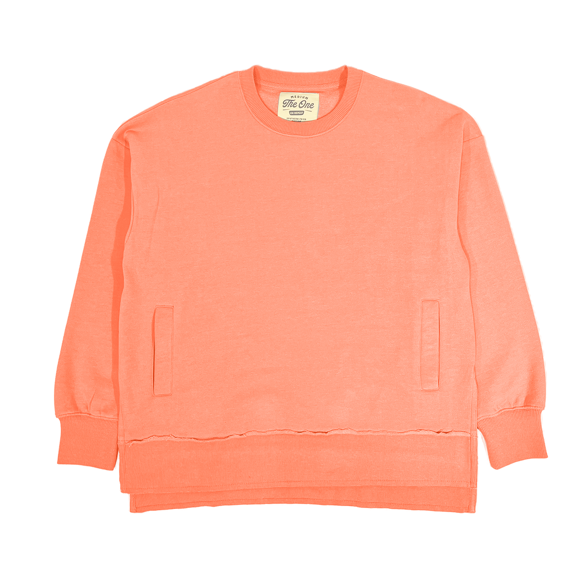 Coral sweatshirt on a white background