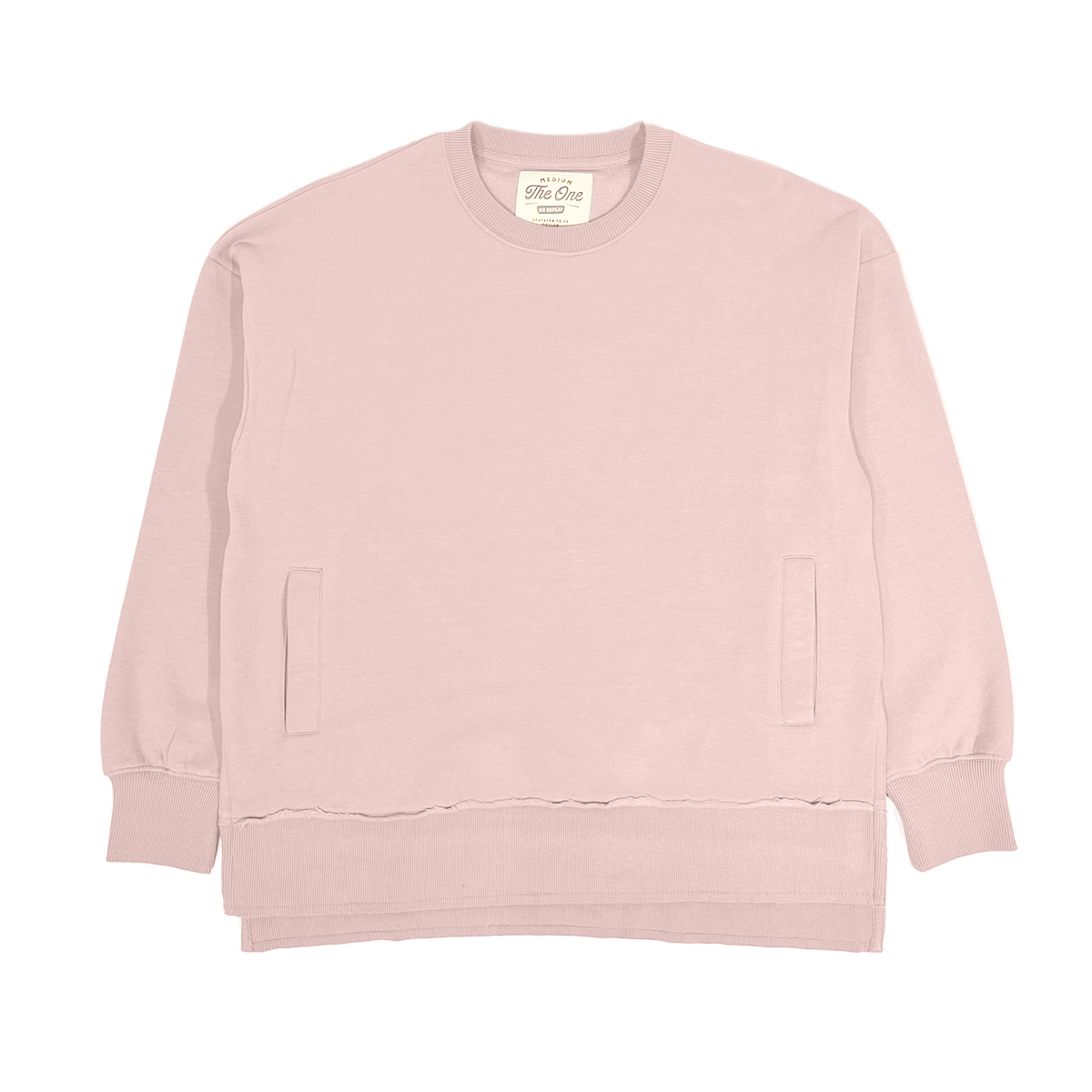 Pink sweatshirt on a white background