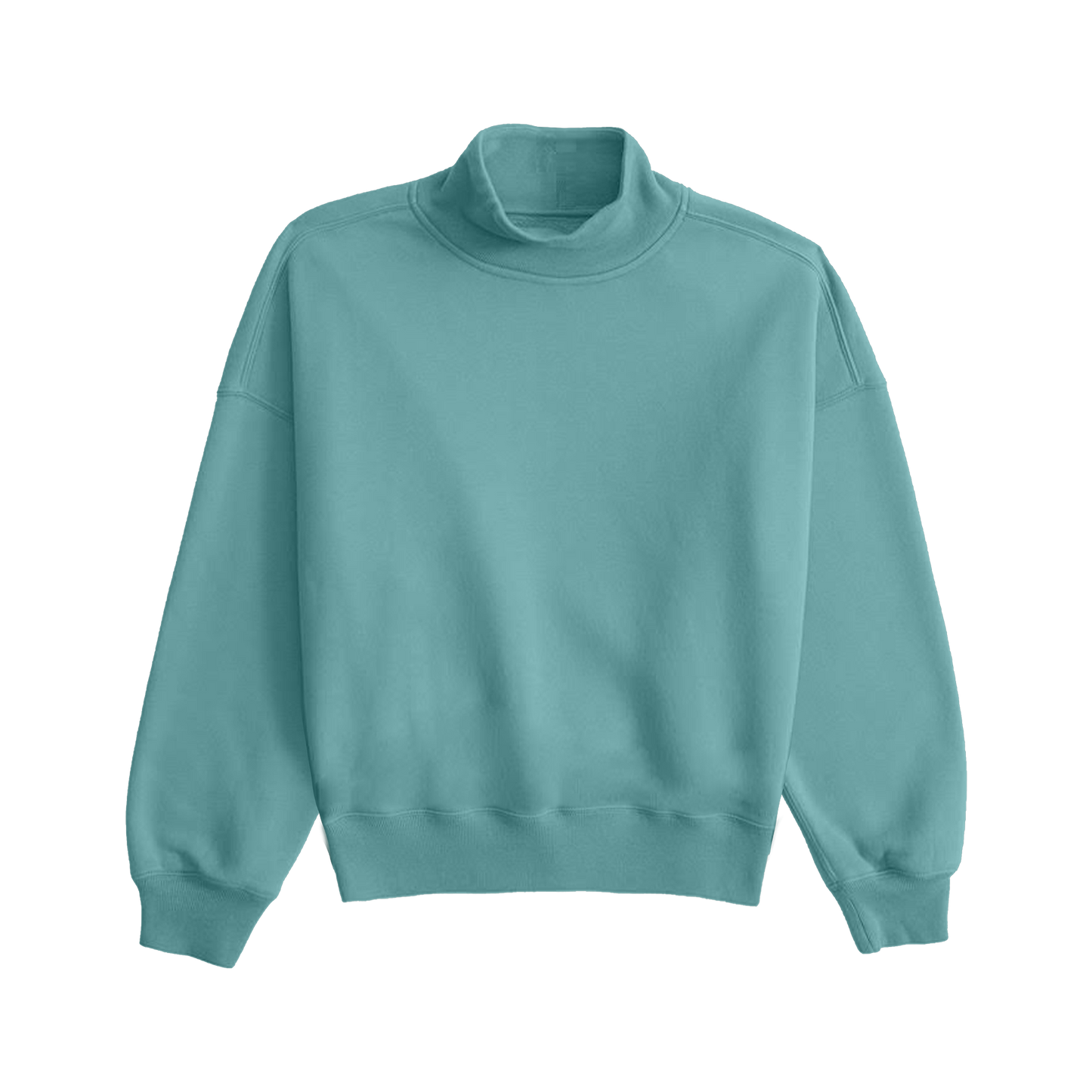 Teal sweatshirt on a white background