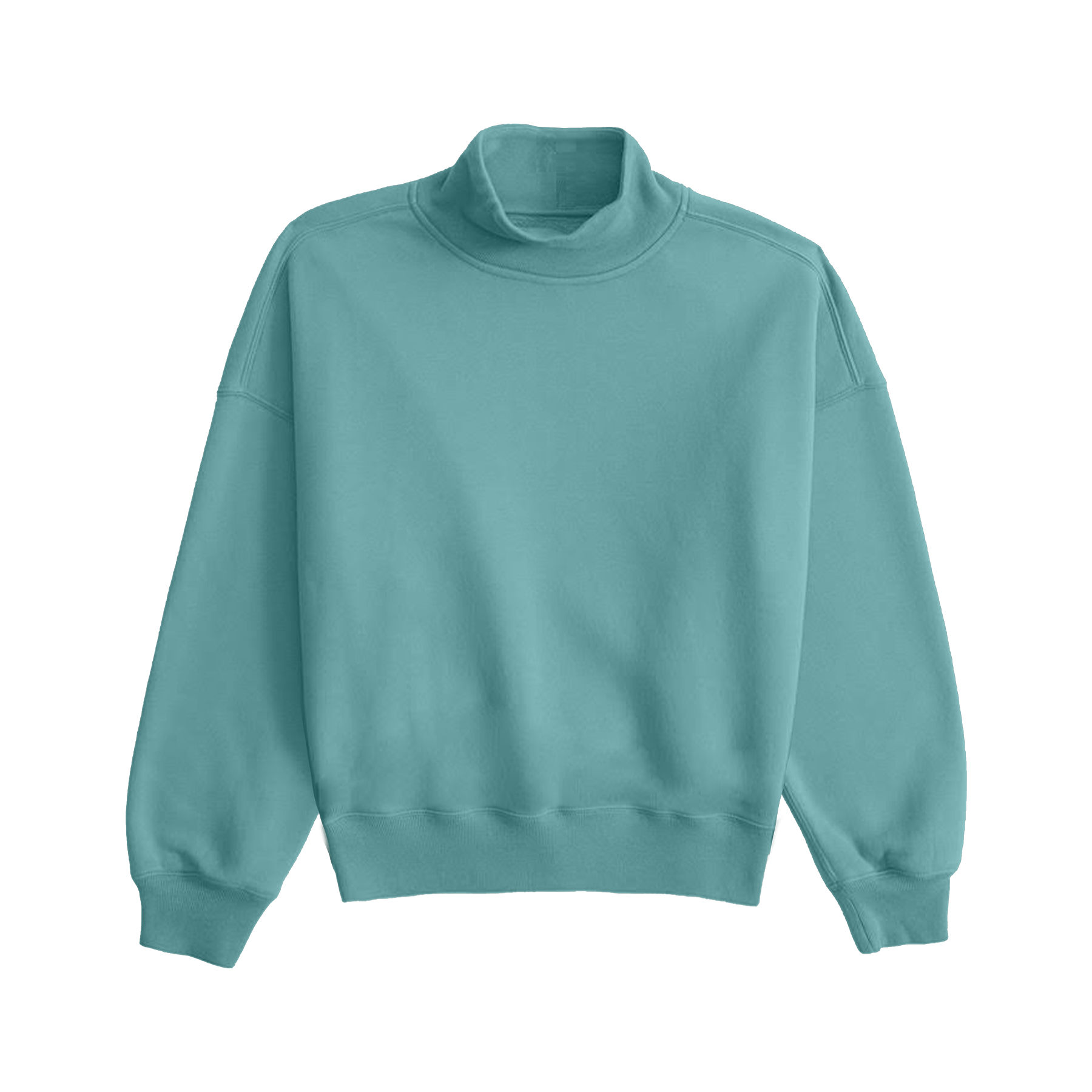 Teal sweatshirt on a white background