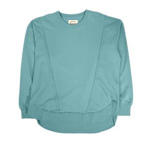 Teal sweatshirt on a white background
