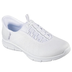 women's white sneaker with visible brand logo